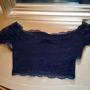 Bebe off the shoulder crop tops